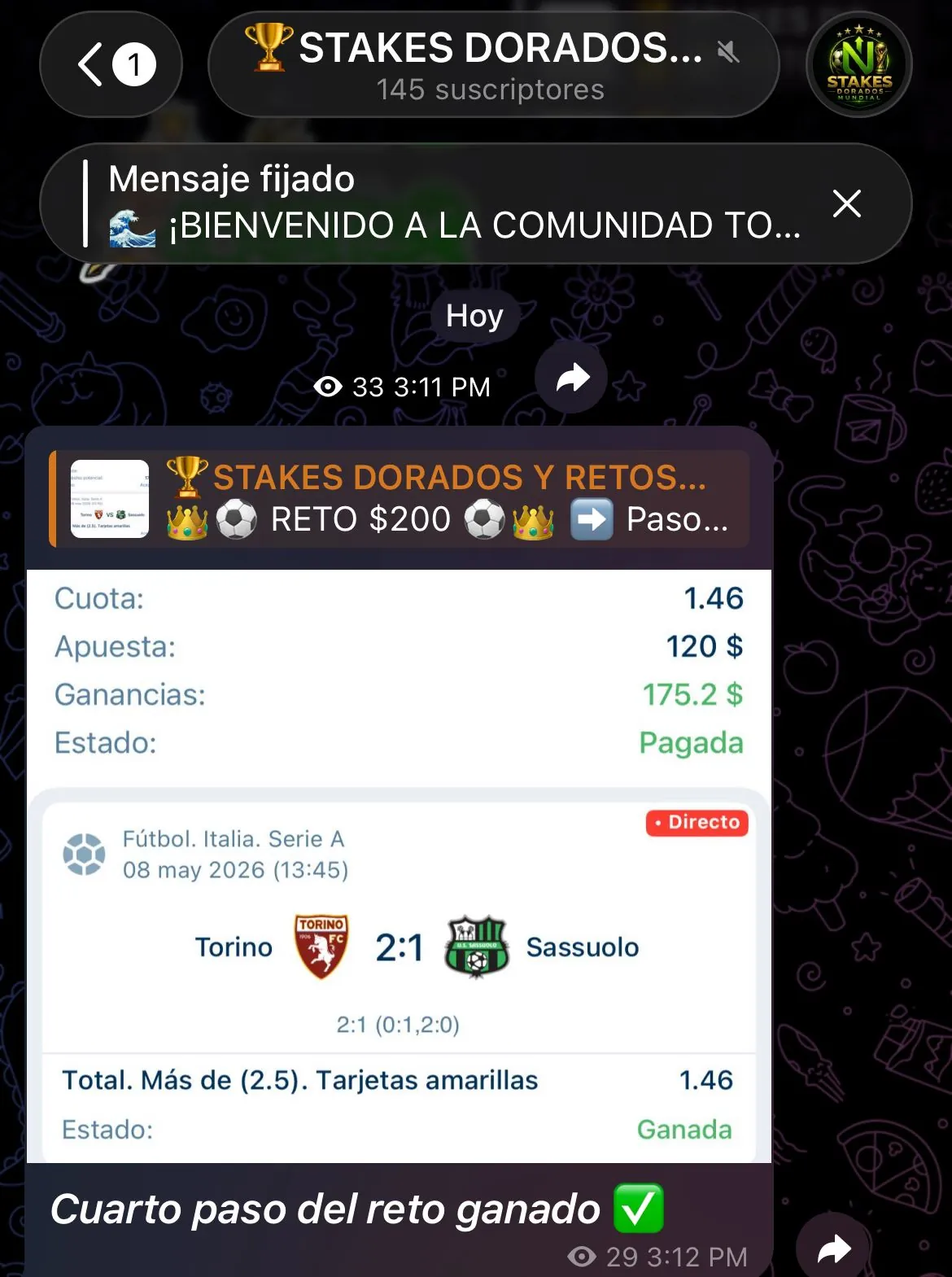 Resultado real de la comunidad Neptuno